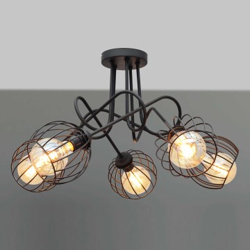 Candelabro integrado OXFORD 5xE27/15W/230V preto antigo