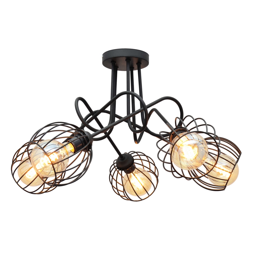 Candelabro integrado OXFORD 5xE27/15W/230V preto antigo
