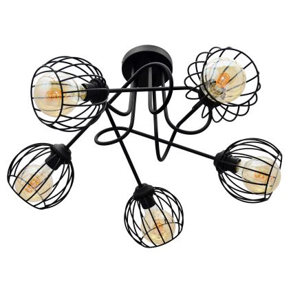 Candelabro integrado OXFORD 5xE27/15W/230V preto antigo
