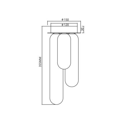 Candelabro integrado PAX 3xG9/9W/230V dourada