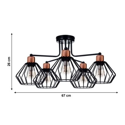 Candelabro integrado PORTO 5xE27/40W/230V