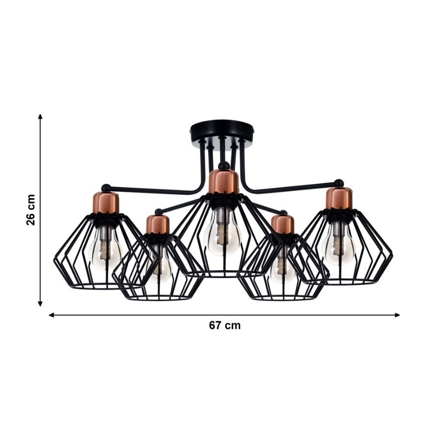Candelabro integrado PORTO 5xE27/40W/230V