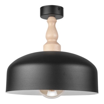 Candelabro integrado RINA 1xE27/15W/230V preto/faia