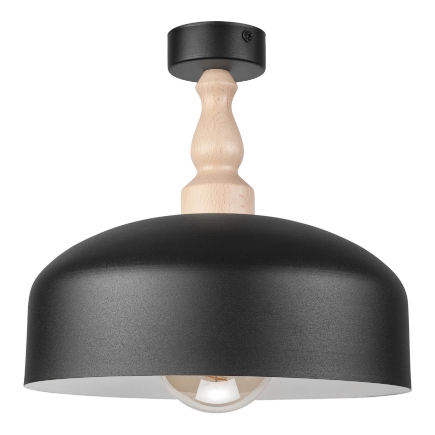 Candelabro integrado RINA 1xE27/15W/230V preto/faia