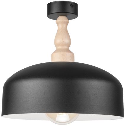 Candelabro integrado RINA 1xE27/15W/230V preto/faia