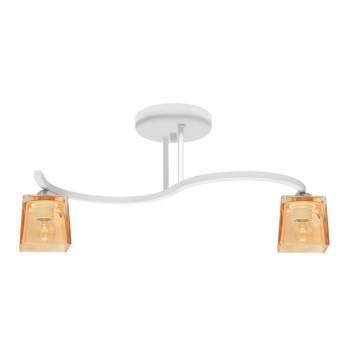 Candelabro integrado SANTOS 2xE27/15W/230V branco/laranja