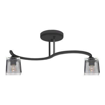 Candelabro integrado SANTOS 2xE27/15W/230V preto antigo
