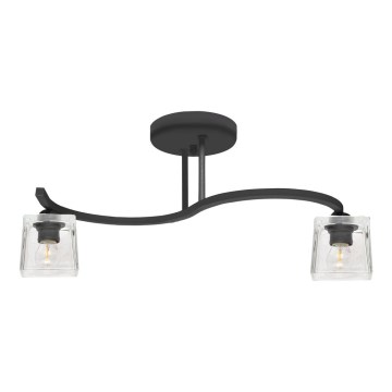 Candelabro integrado SANTOS 2xE27/15W/230V preto antigo/transparente