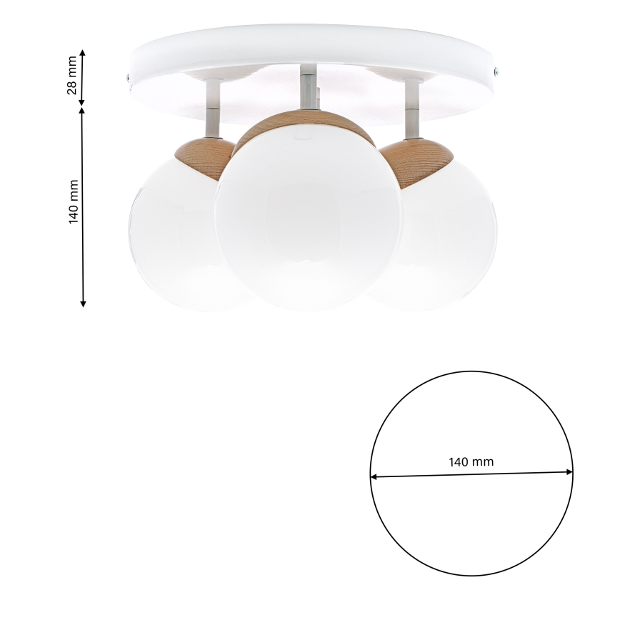Candelabro integrado SFERA WOOD 3xE14/40W/230V