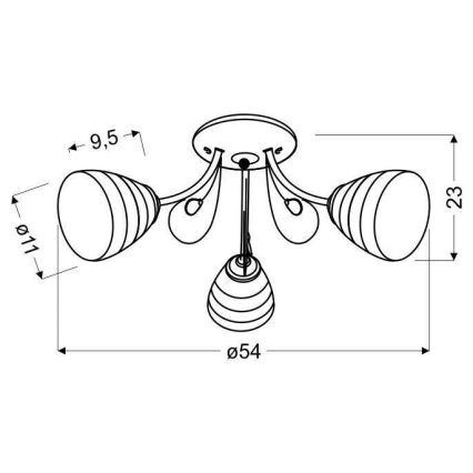 Candelabro integrado SIMPLI 3xE27/40W/230V