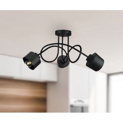 Candelabro integrado SIMPLY BLACK 3xE27/60W/230V