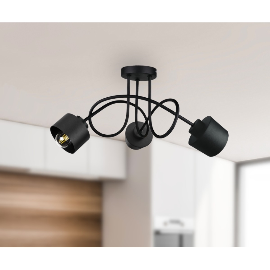 Candelabro integrado SIMPLY BLACK 3xE27/60W/230V