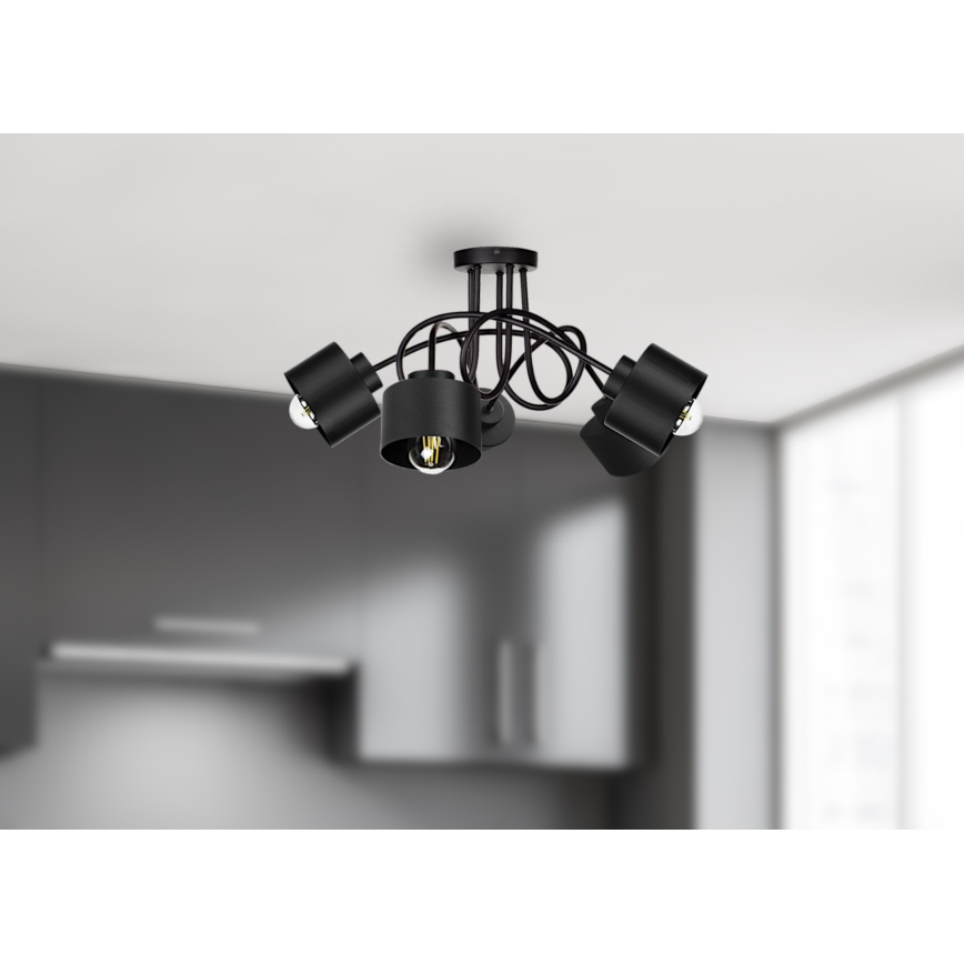 Candelabro integrado SIMPLY BLACK 5xE27/60W/230V
