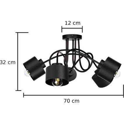 Candelabro integrado SIMPLY BLACK 5xE27/60W/230V