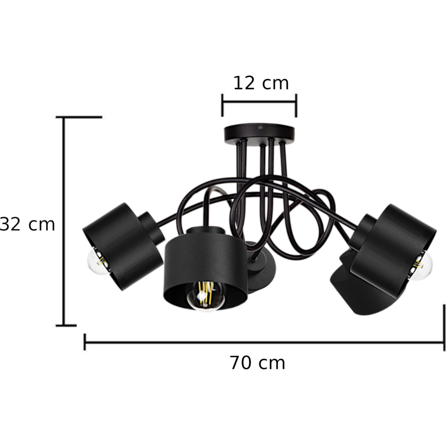 Candelabro integrado SIMPLY BLACK 5xE27/60W/230V