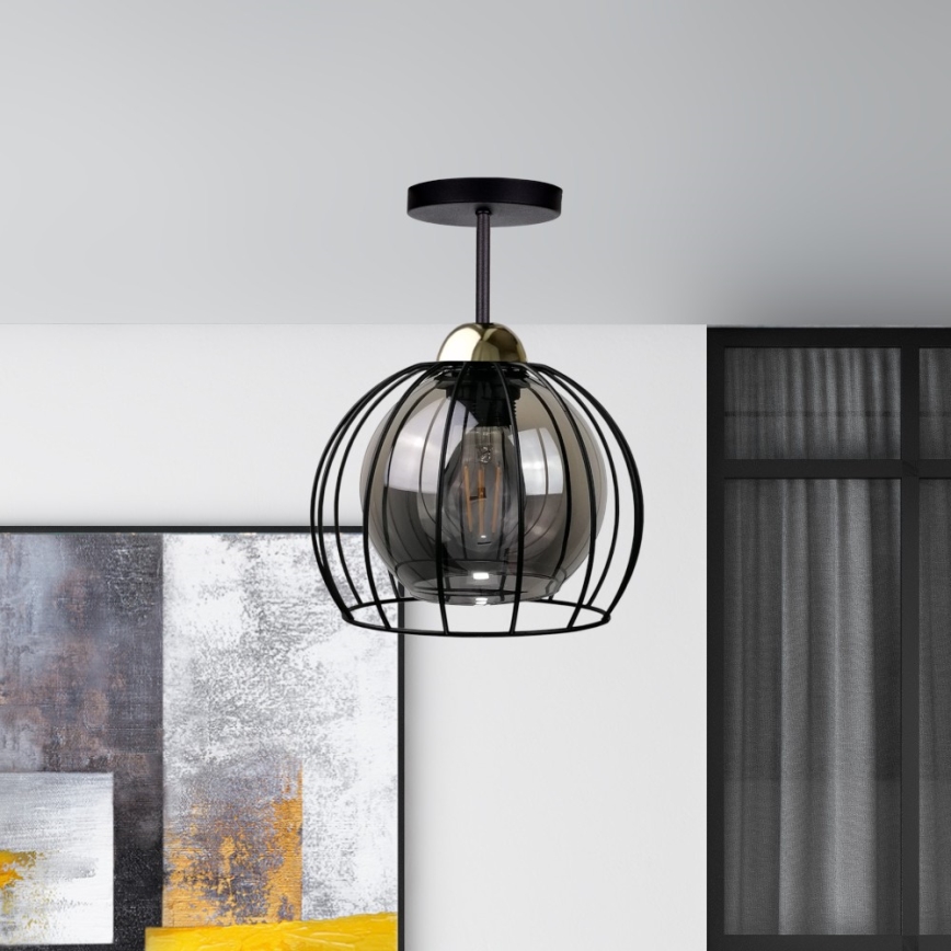 Candelabro integrado SOLO BLACK 1xE27/60W/230V preto/dourado
