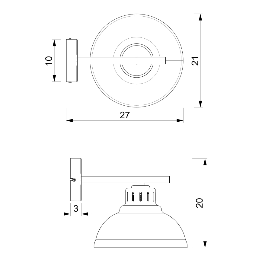 Candelabro integrado SVEN 1xE27/15W/230V preto/dourado