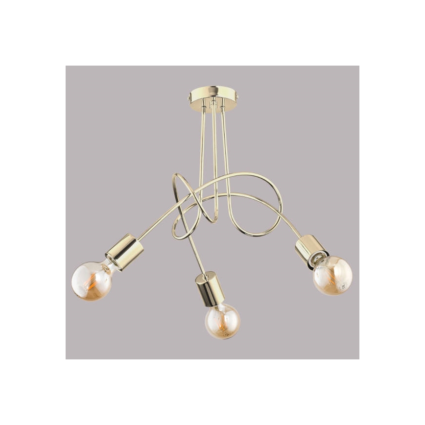Candelabro integrado TANGO 3xE27/60W/230V dourado