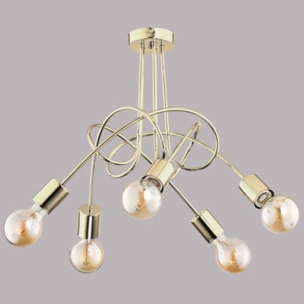 Candelabro integrado TANGO 5xE27/60W/230V dourado