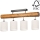 Candelabro integrado TRENO 4xE27/25W/230V pinho – FSC certificado