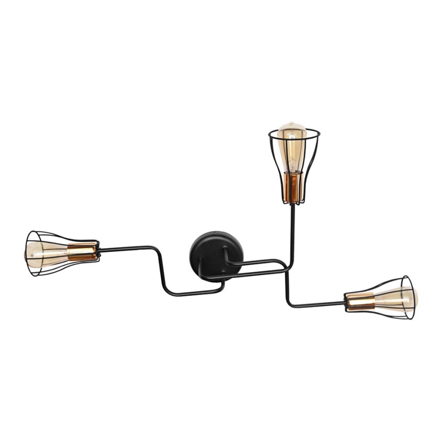Candelabro integrado TUBE II 3xE27/15W/230V preto antigo
