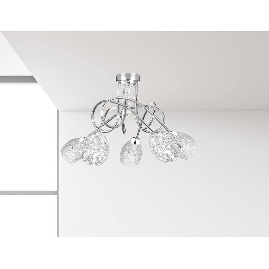 Candelabro integrado TWIST CRYSTAL 5xE14/40W/230V