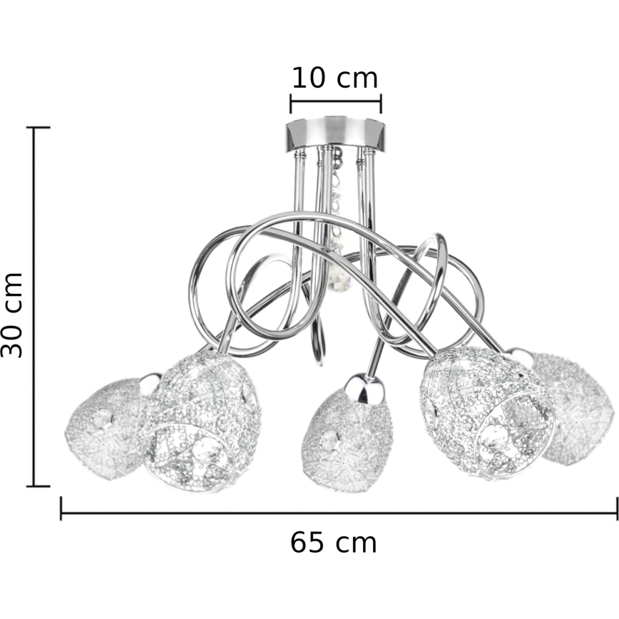 Candelabro integrado TWIST CRYSTAL 5xE14/40W/230V