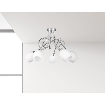 Candelabro integrado TWIST WHITE 5xE14/40W/230V
