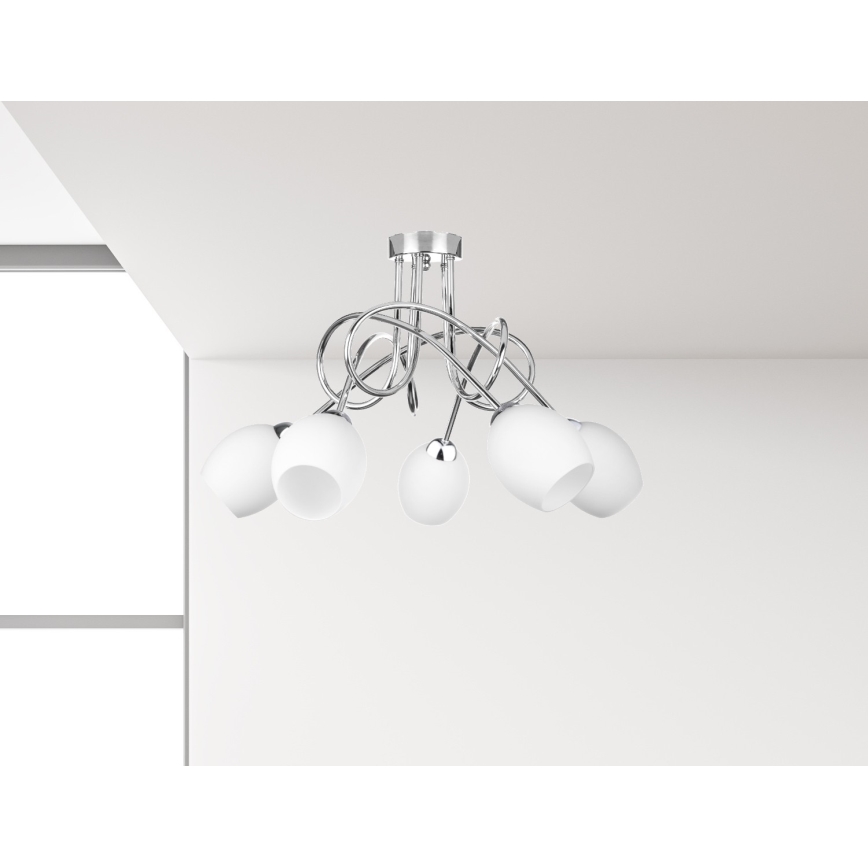 Candelabro integrado TWIST WHITE 5xE14/40W/230V