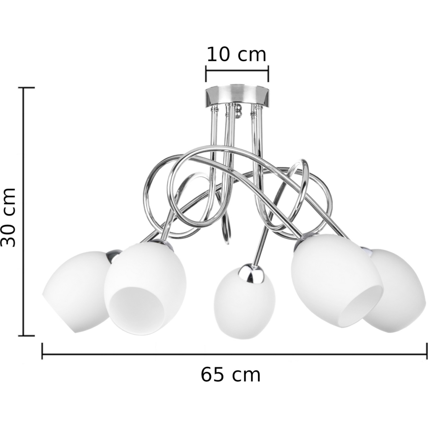 Candelabro integrado TWIST WHITE 5xE14/40W/230V