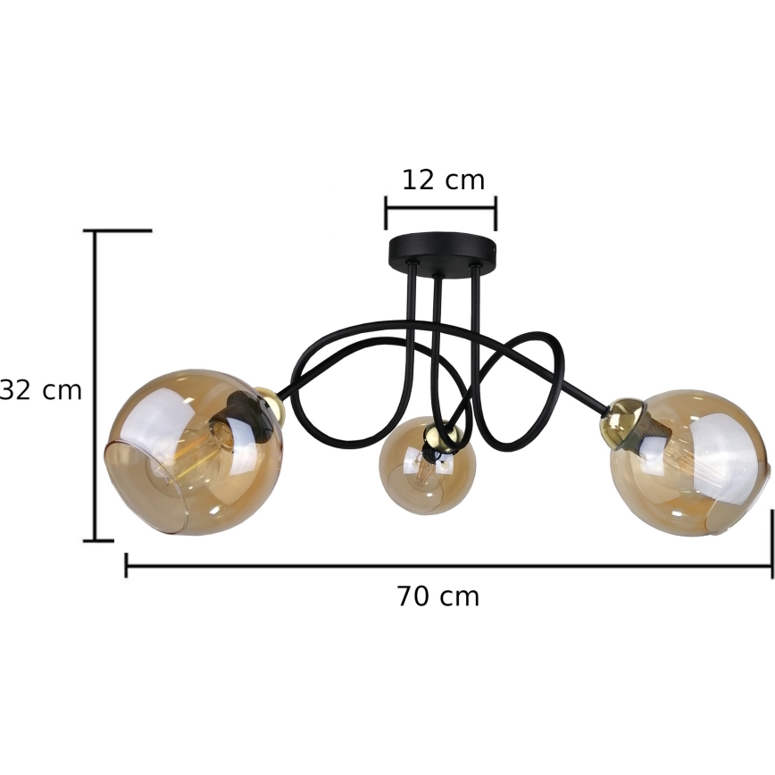 Candelabro integrado VENUS GOLD 3xE27/60W/230V