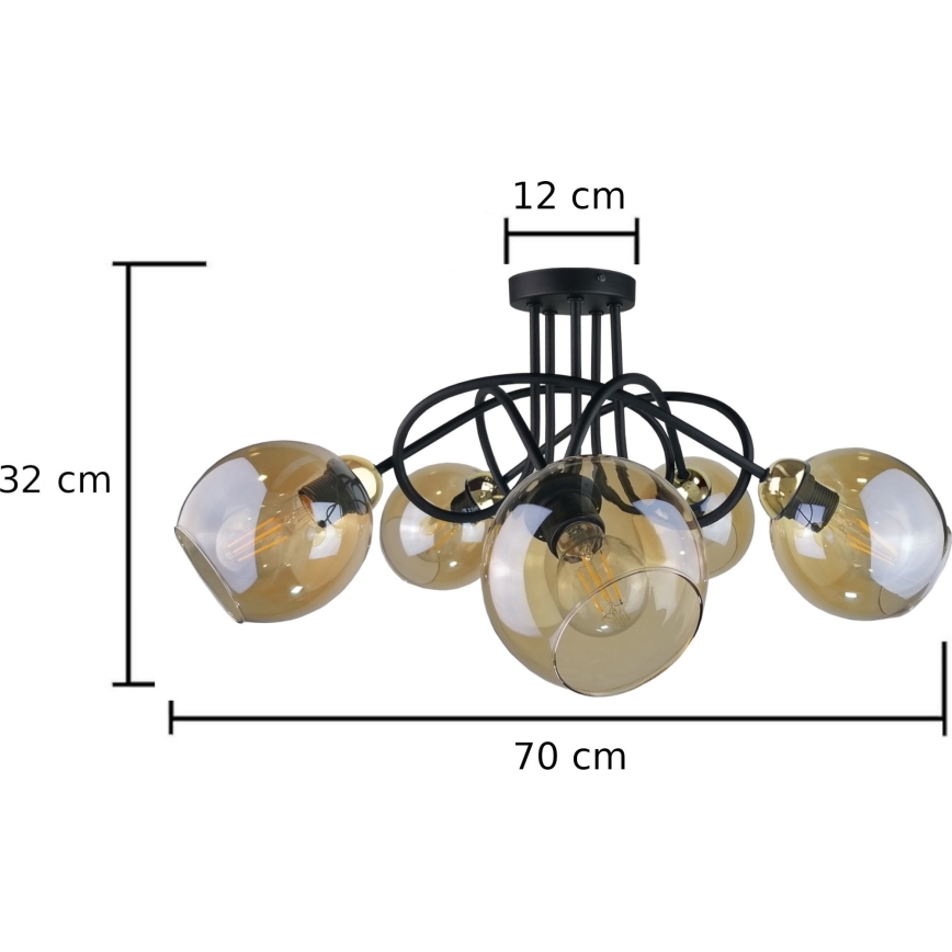 Candelabro integrado VENUS GOLD 5xE27/60W/230V