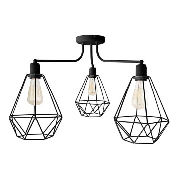 Candelabro KARO 3xE27/15W/230V preto antigo