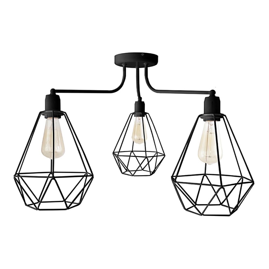 Candelabro KARO 3xE27/15W/230V preto antigo