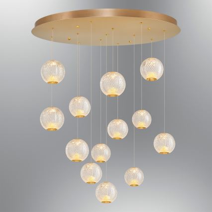 Candelabro LED CREMONA 13xLED/5W/230V 3000K dourado