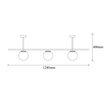 Candelabro montado à superfície ABAKUS 4xE27/40W/230V