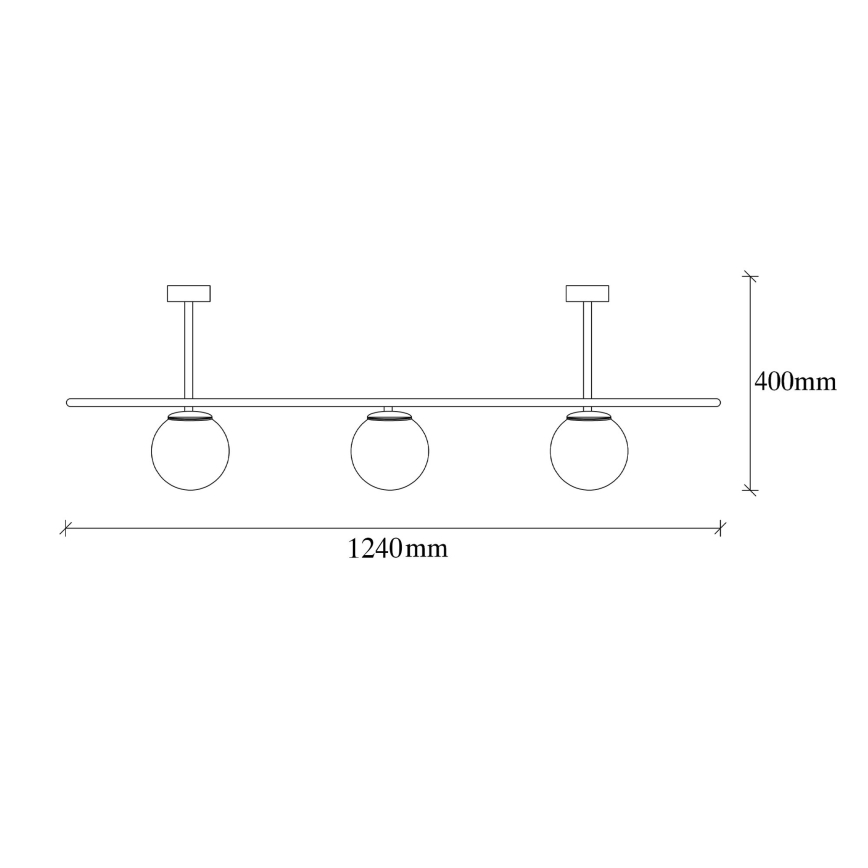 Candelabro montado à superfície ABAKUS 4xE27/40W/230V