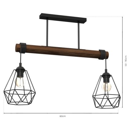 Candelabro montado à superfície ACERO 2xE27/60W/230V