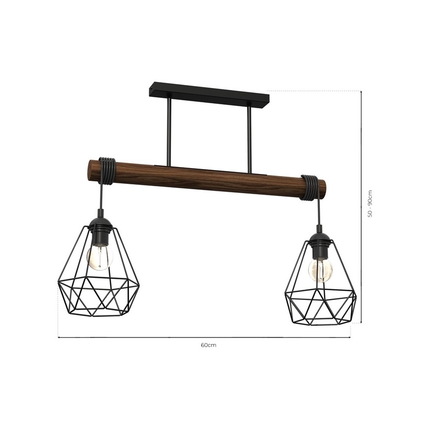 Candelabro montado à superfície ACERO 2xE27/60W/230V