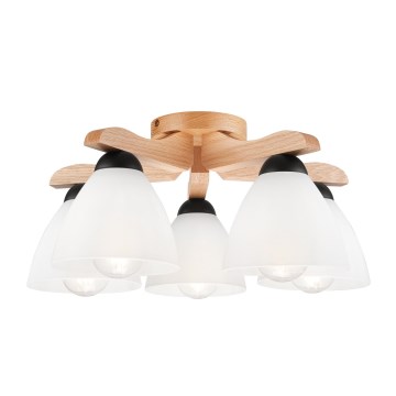 Candelabro montado à superfície ADRIANO 5xE27/60W/230V carvalho