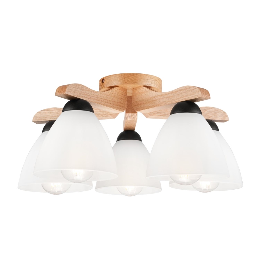 Candelabro montado à superfície ADRIANO 5xE27/60W/230V carvalho
