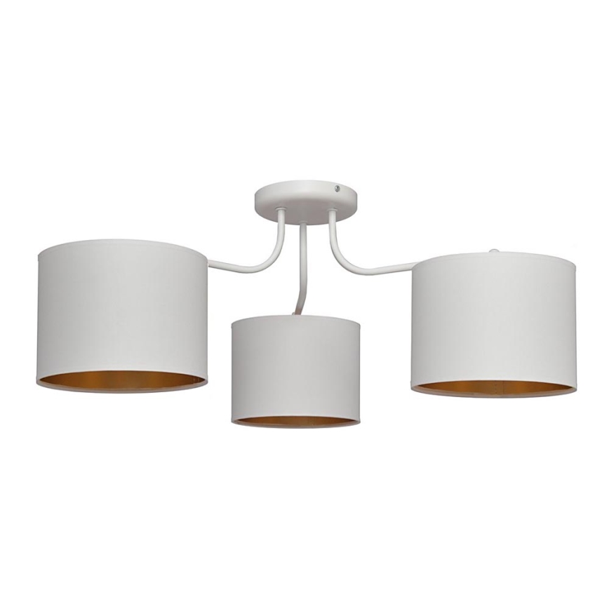 Candelabro montado à superfície ALBA 3xE27/15W/230V branco/dourado