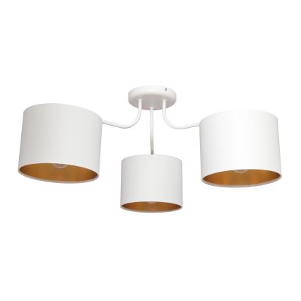 Candelabro montado à superfície ALBA 3xE27/15W/230V branco/dourado