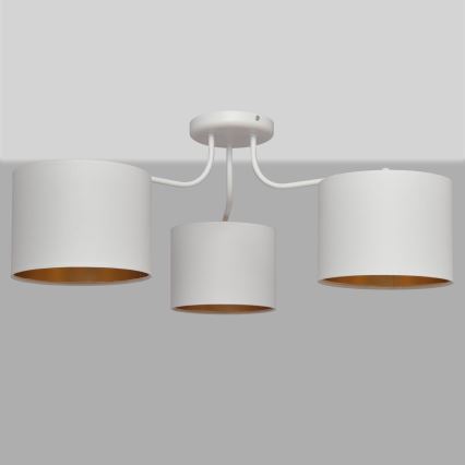 Candelabro montado à superfície ALBA 3xE27/15W/230V branco/dourado