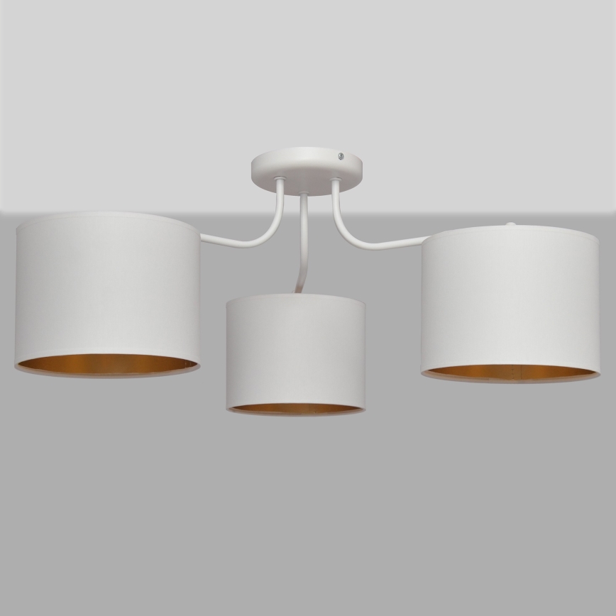 Candelabro montado à superfície ALBA 3xE27/15W/230V branco/dourado