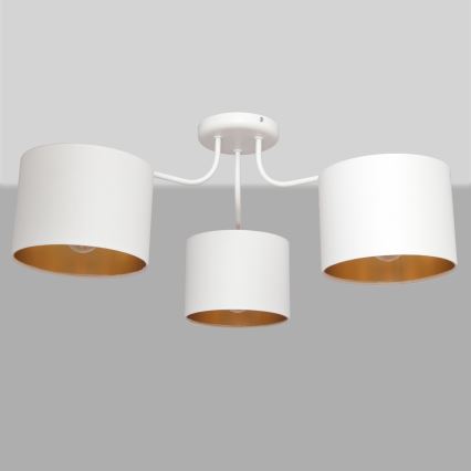 Candelabro montado à superfície ALBA 3xE27/15W/230V branco/dourado