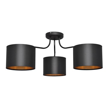 Candelabro montado à superfície ALBA 3xE27/15W/230V preto/dourado