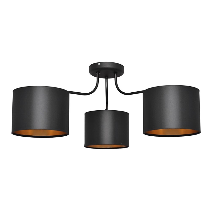 Candelabro montado à superfície ALBA 3xE27/15W/230V preto/dourado
