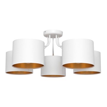 Candelabro montado à superfície ALBA 5xE27/15W/230V branco/dourado