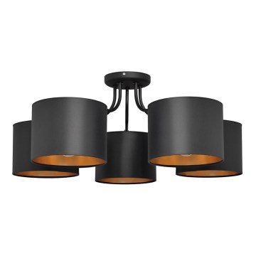 Candelabro montado à superfície ALBA 5xE27/15W/230V preto/dourado